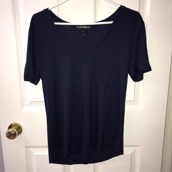 Navy Blue Plunging Top - Picture 1 of 2